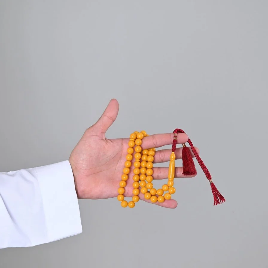 Turmeric Yellow Bakelite Misbaha custom Karkosha Tassel | Lubab