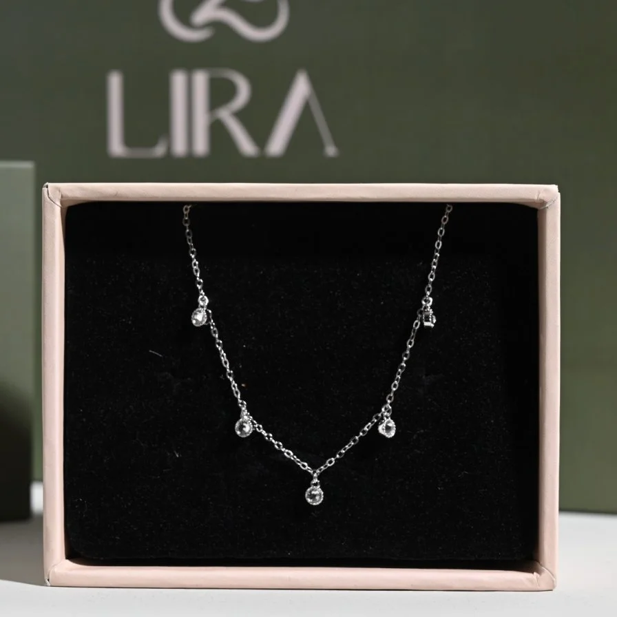 عقد مجموعة فص أبيض | مجوهرات ليرا