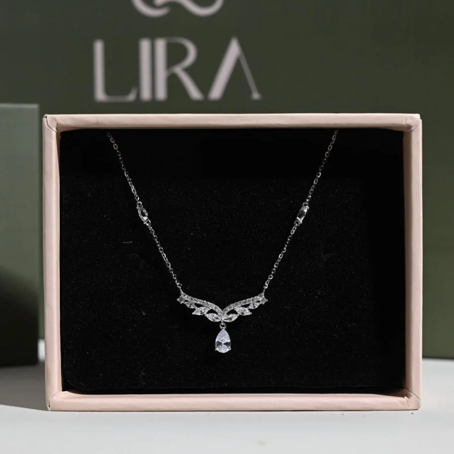 عقد زركون بفص أبيض | مجوهرات ليرا