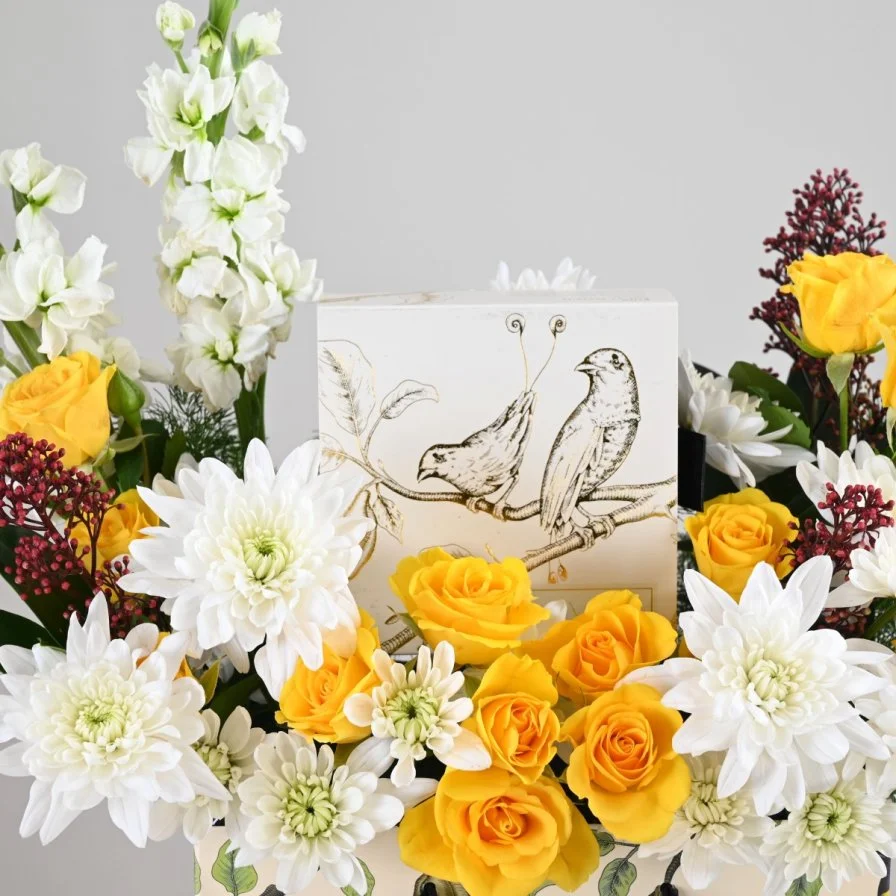 Anoosh Chocolate Bag | Yellow & White Flowers