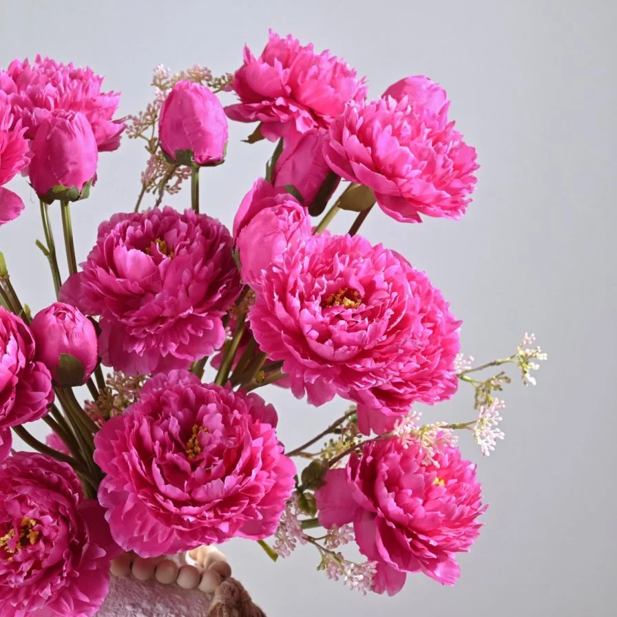 فازة ورد صناعي | فوشيا بيونيا