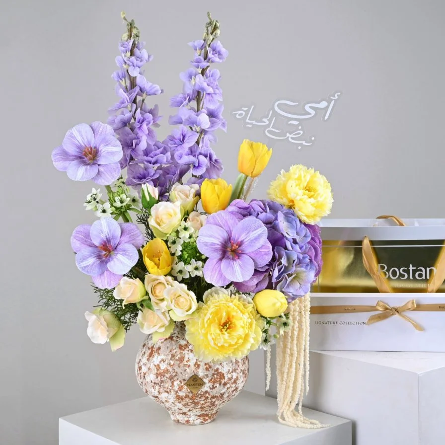 My Mom, the Pulse of Life | Artificial Flower Arrangement with Bostani Chocolate