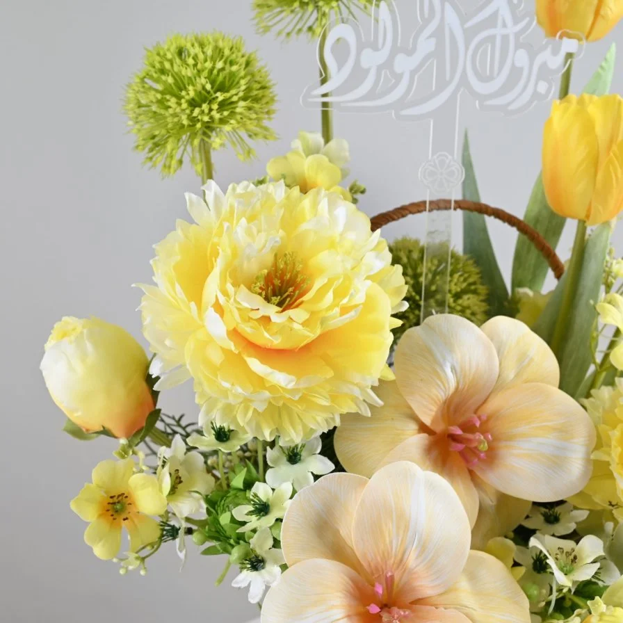 Welcome Baby Boy | Artificial Flower Basket with Chocolate Box