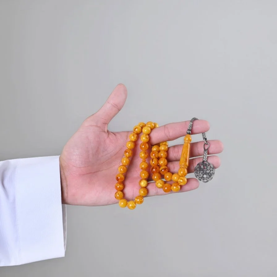 سبحة بكلايت اصفر منجم طربزونة فضة | لباب