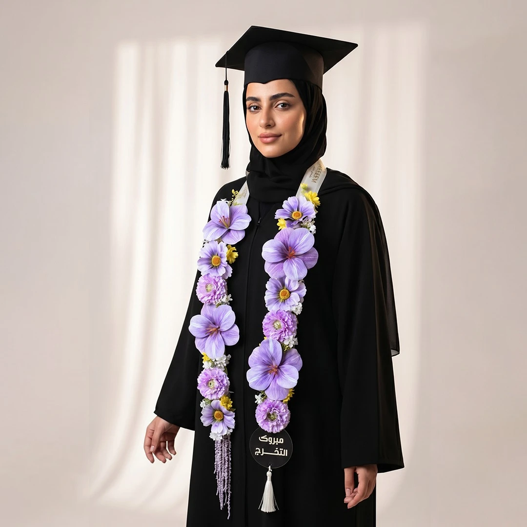 عقد يوم التخرج بالبنفسج