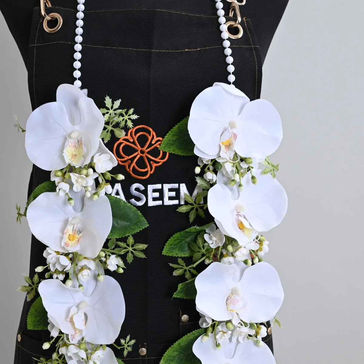 White graduation necklace