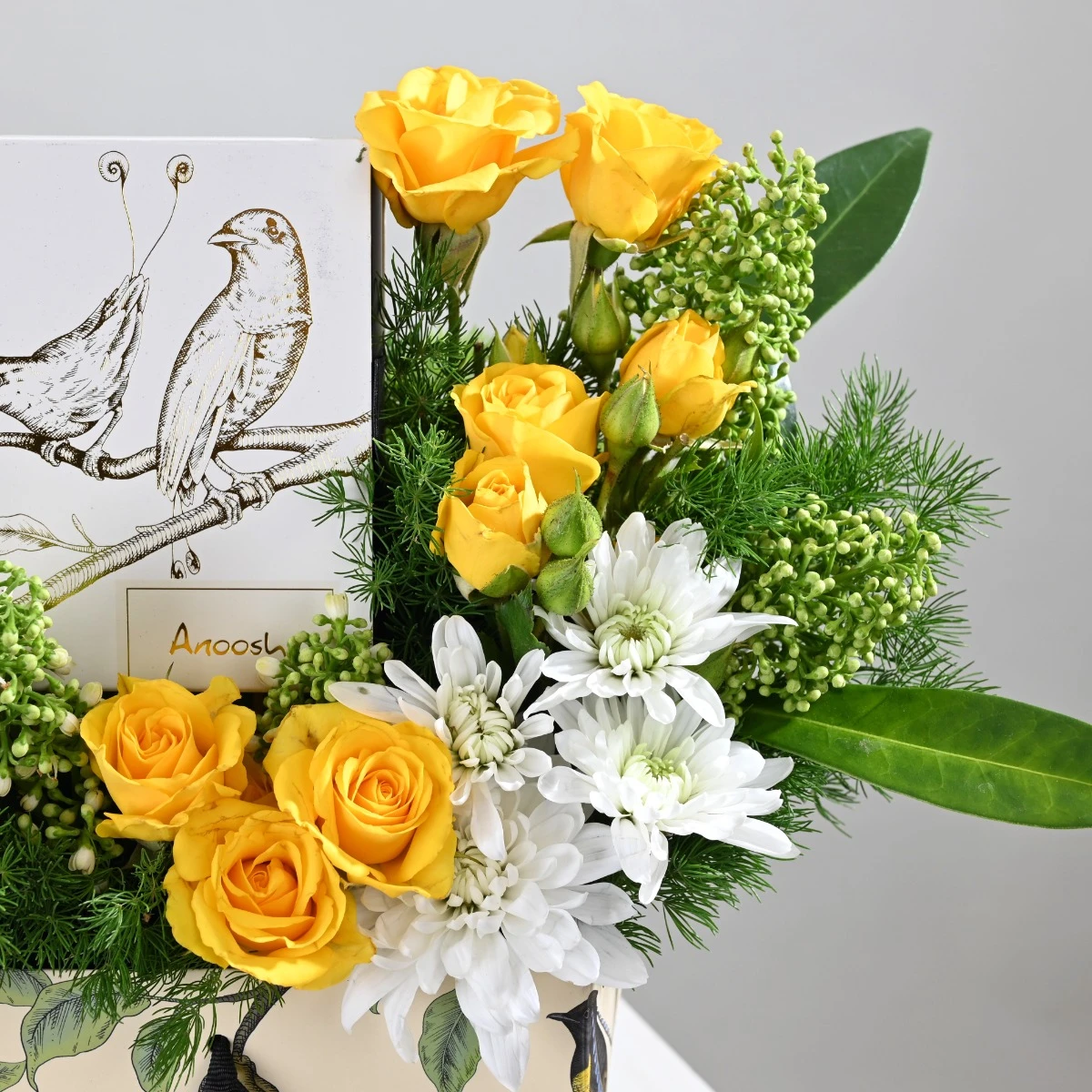 Anoosh Chocolate Bag | Yellow & White Flowers
