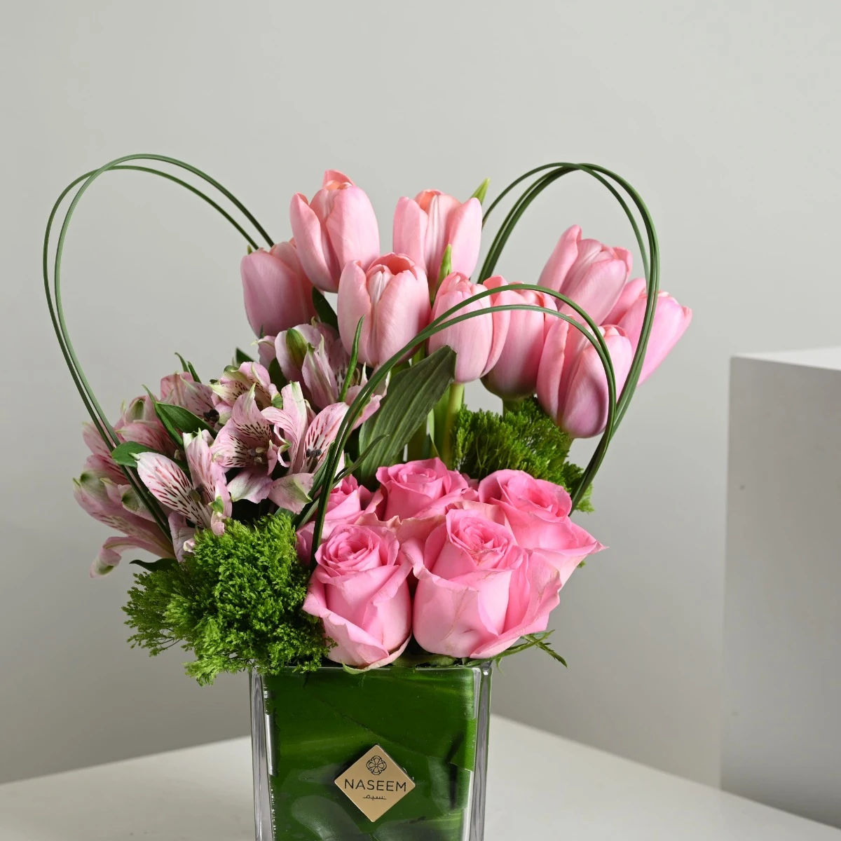 Pink tulip vase