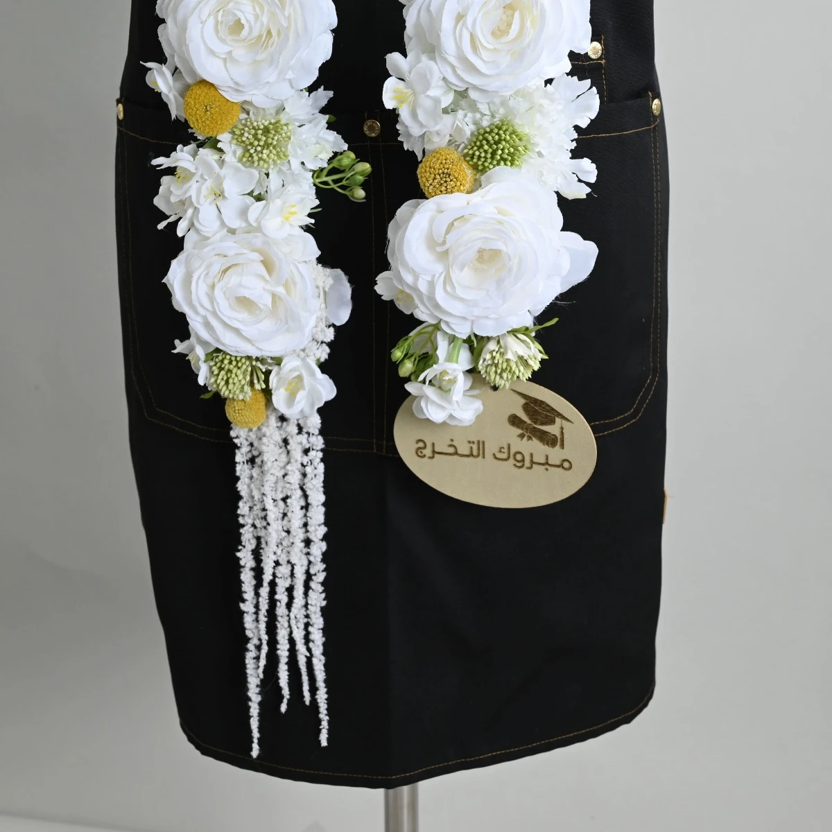 white rose graduation necklace