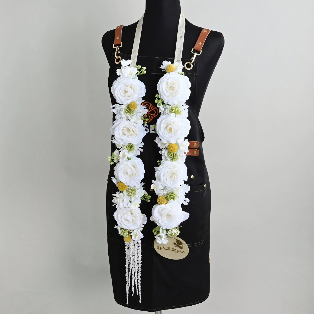 white rose graduation necklace