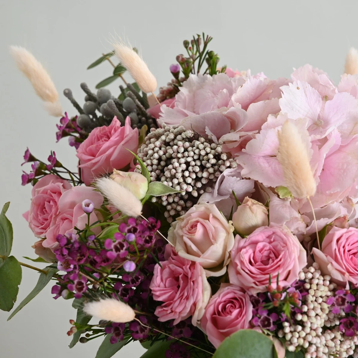 The pampering of pink roses