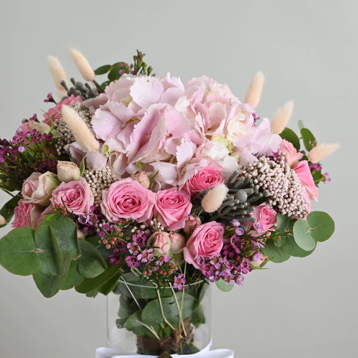 The pampering of pink roses