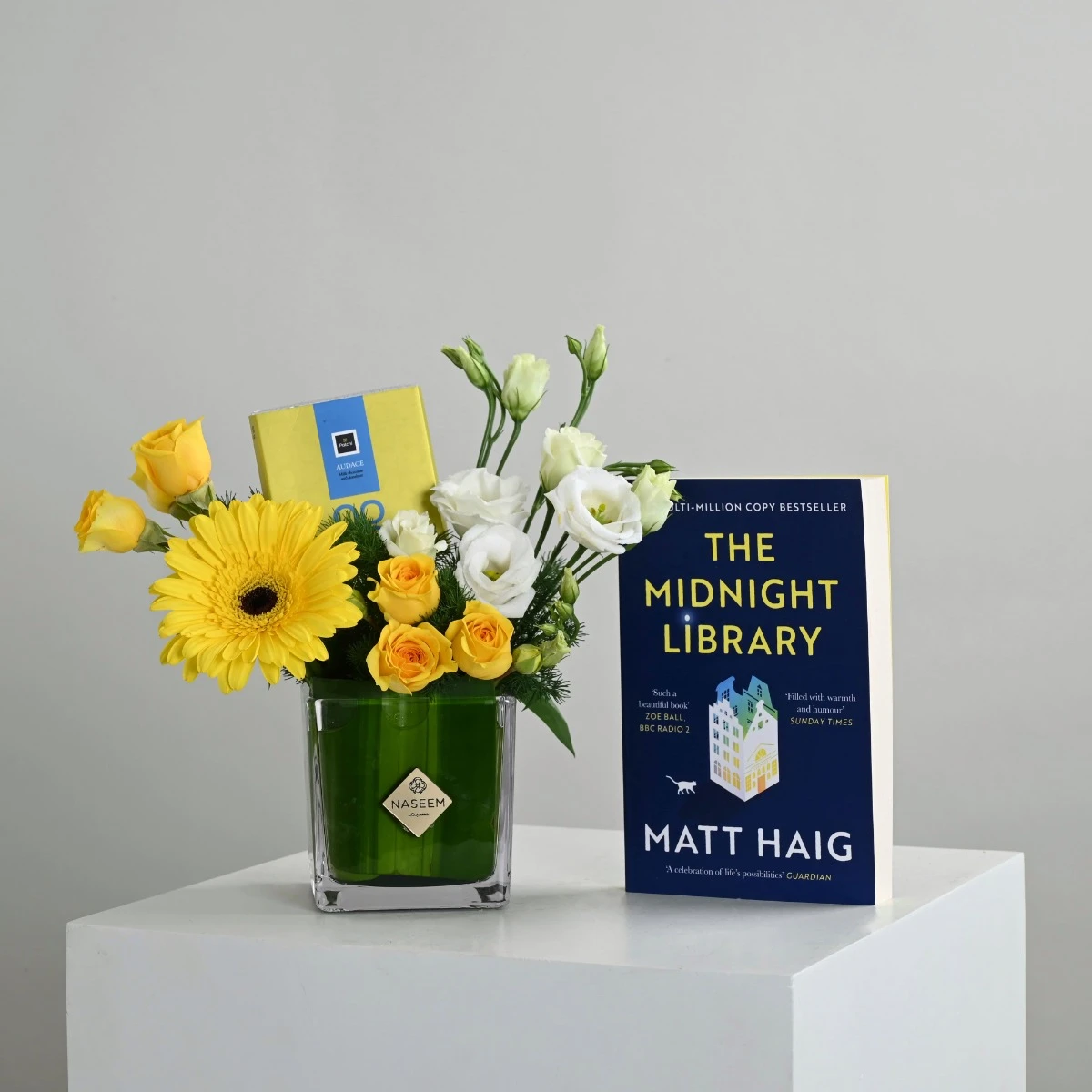 Depth | Flowers and Chocolate with The Midnight Library book