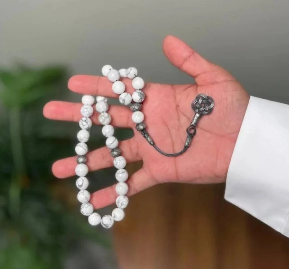 White Howlite Stone Rosary from Shaka