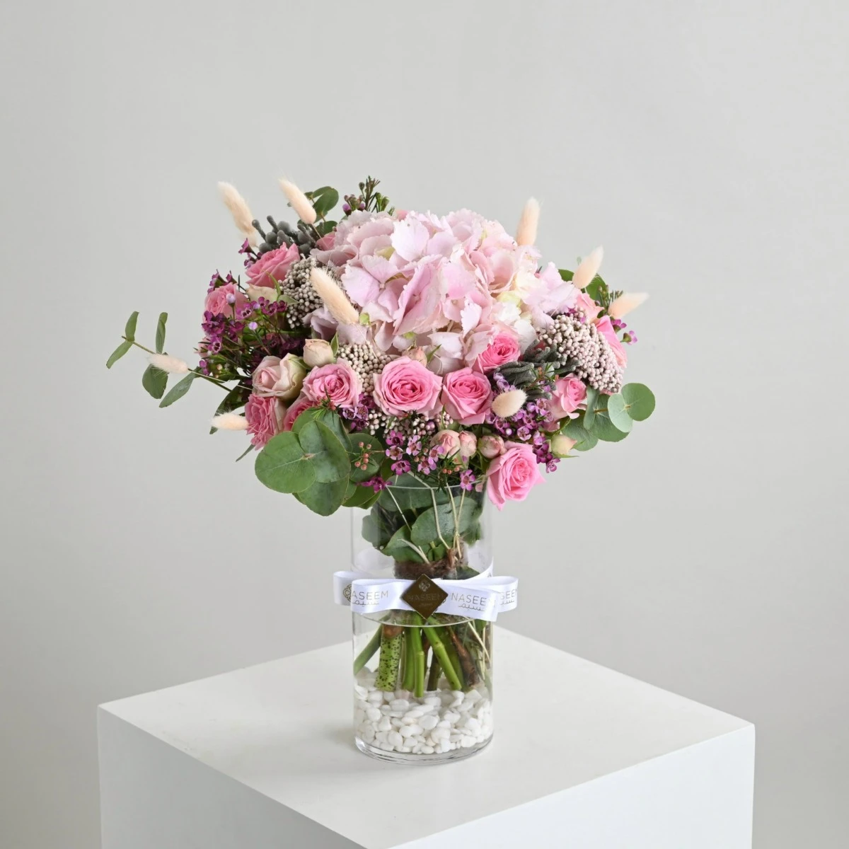 The pampering of pink roses